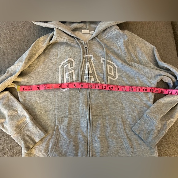GAP Gray Zip-Up Hoodie Sweatshirt with Logo - Picture 4 of 6